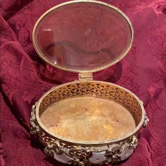 Vintage gold jewelry box